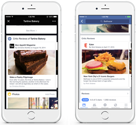 Facebook adds critic reviews to US restaurant pages (Photo by www.macworld.com)